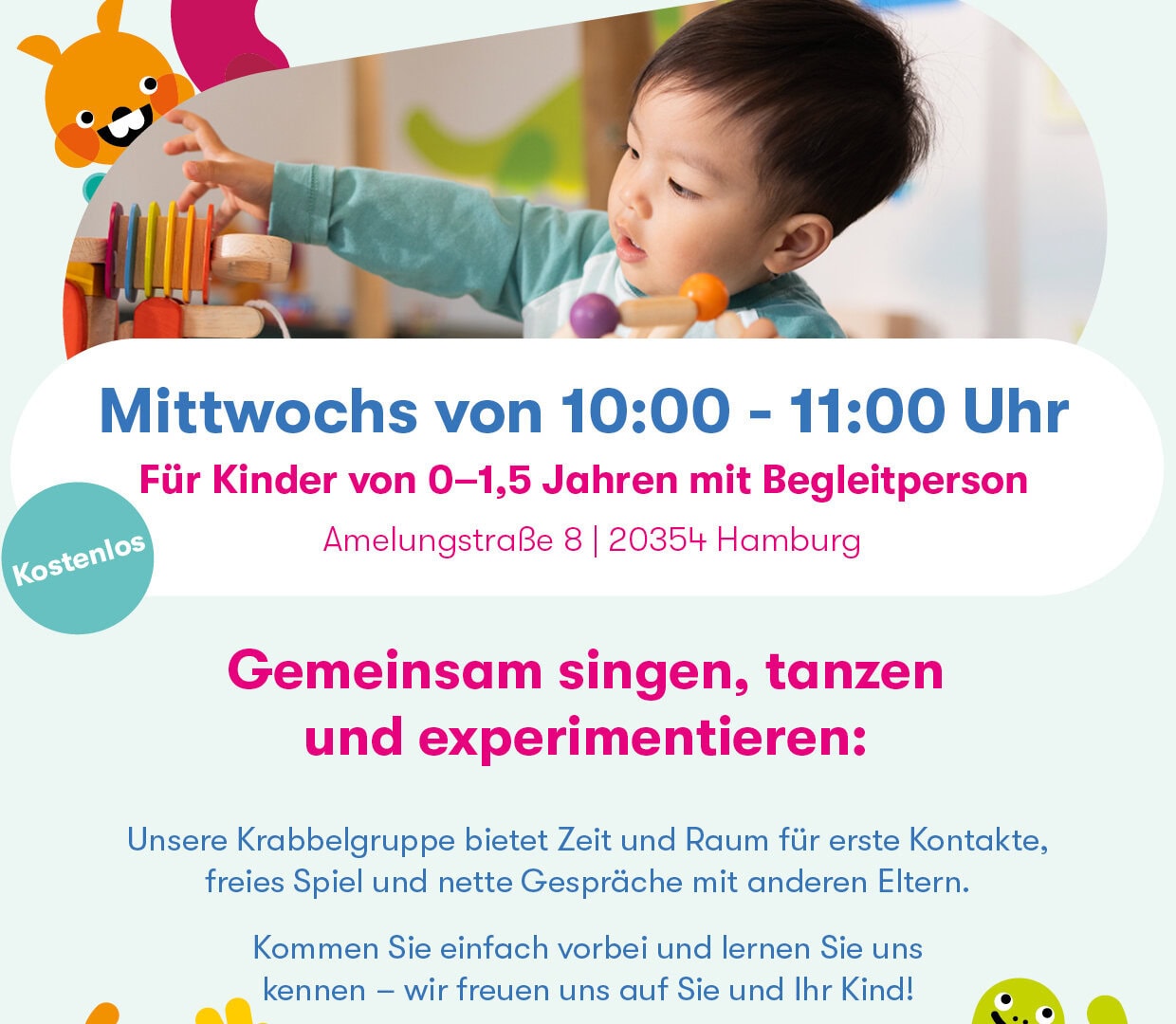 CP_Krabbelgruppe_Plakat Bewerbung Krabbelgruppe in der Kita kinderzimmer ConventParc