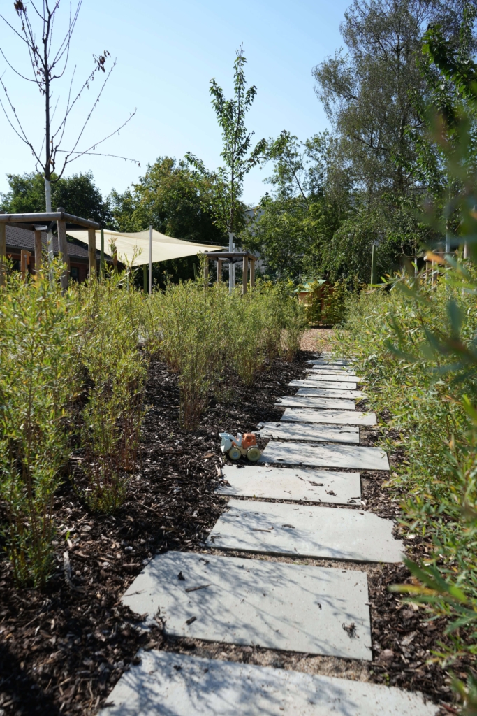 Außengelände der Kita kinderzimmer Bornheide in Hamburg Osdorf